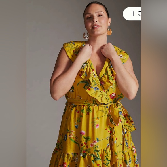 Anthropologie Maeve Floral-Wrap Mini Dress NWT - Picture 6 of 13